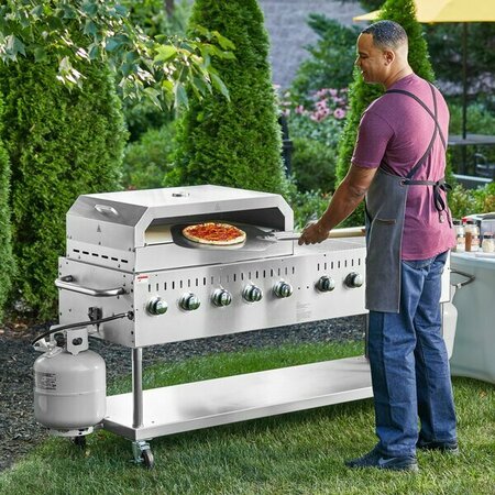 BACKYARD PRO LPG72 72in Stainless Steel Liquid Propane Outdoor Grill with Pizza Oven 554LPG72POKIT